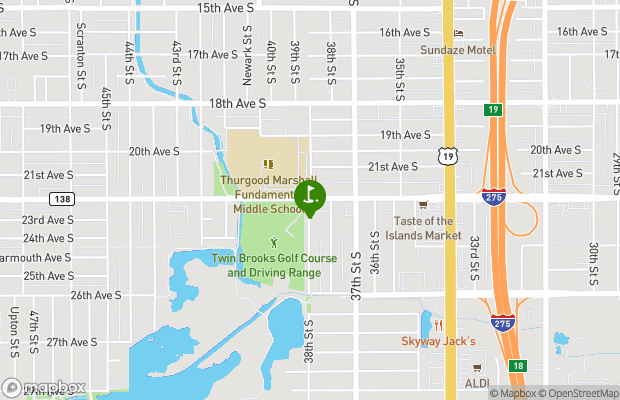Twin Brooks Golf Course map