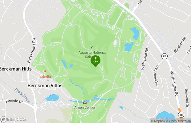 Augusta National Golf Course and Club map