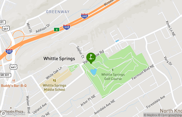 Whittle Springs Golf Course map